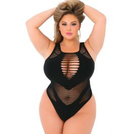 Pink Lipstick Low Blow Cut Out Bodysuit QN
