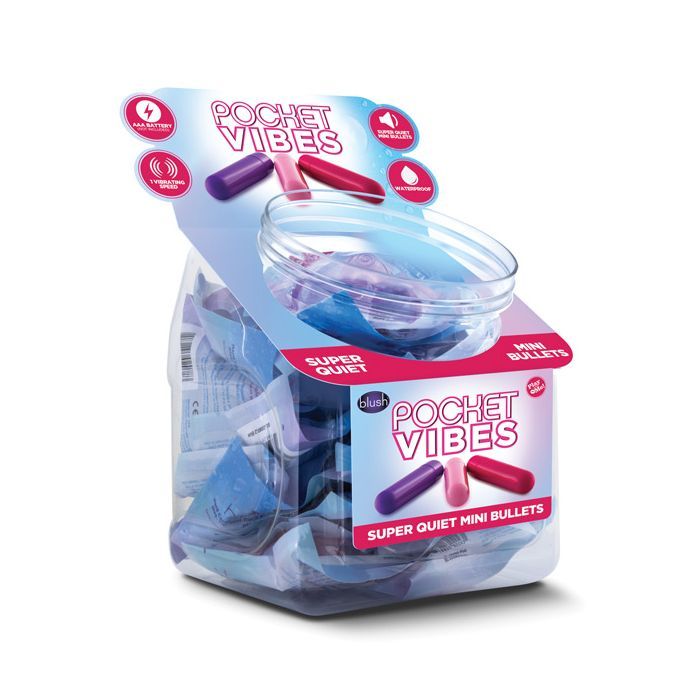 Blush Play With Me Pocket Vibes Fishbowl Display - Bowl of 36